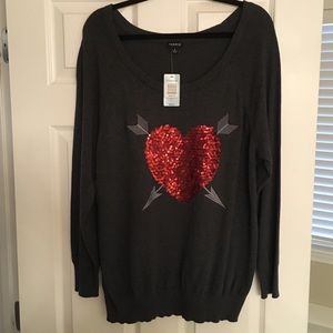 Sequined heart sweater